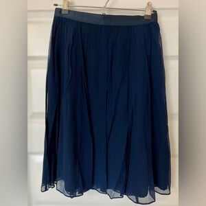 J. Crew NWOT Navy Blue Pleated Skirt
